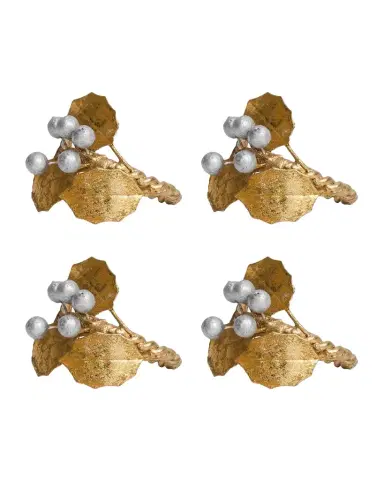 Juliska Forest Walk Holly with Berries Napkin Rings, Set of 4 | Thumbnail 1 Juliska Forest Walk Holly with Berries Napkin Rings, Set of 4 | Thumbnail 1