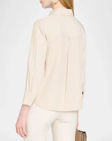Kobi Halperin Alexie Striped Button-Front Blouse | Thumbnail 3