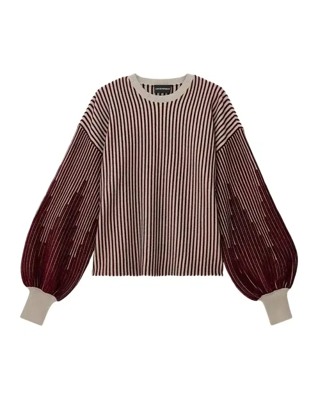 Emporio Armani Striped Drop-Shoulder Crewneck Sweater