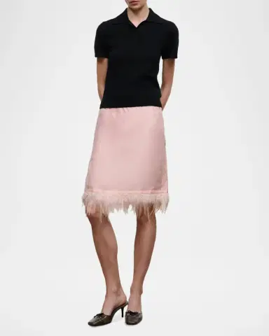 Staud Lark Silk Feather-Hem Mini Skirt | Thumbnail 2 Staud Lark Silk Feather-Hem Mini Skirt | Thumbnail 2