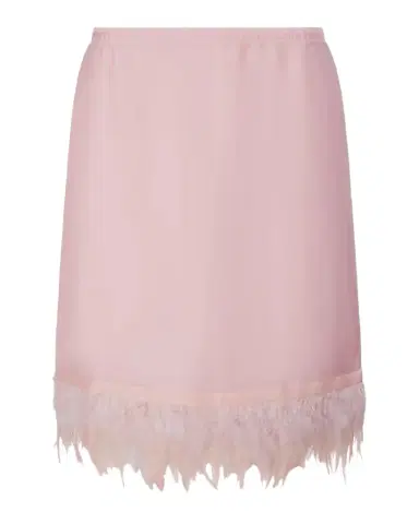 Staud Lark Silk Feather-Hem Mini Skirt | Thumbnail 1 Staud Lark Silk Feather-Hem Mini Skirt | Thumbnail 1