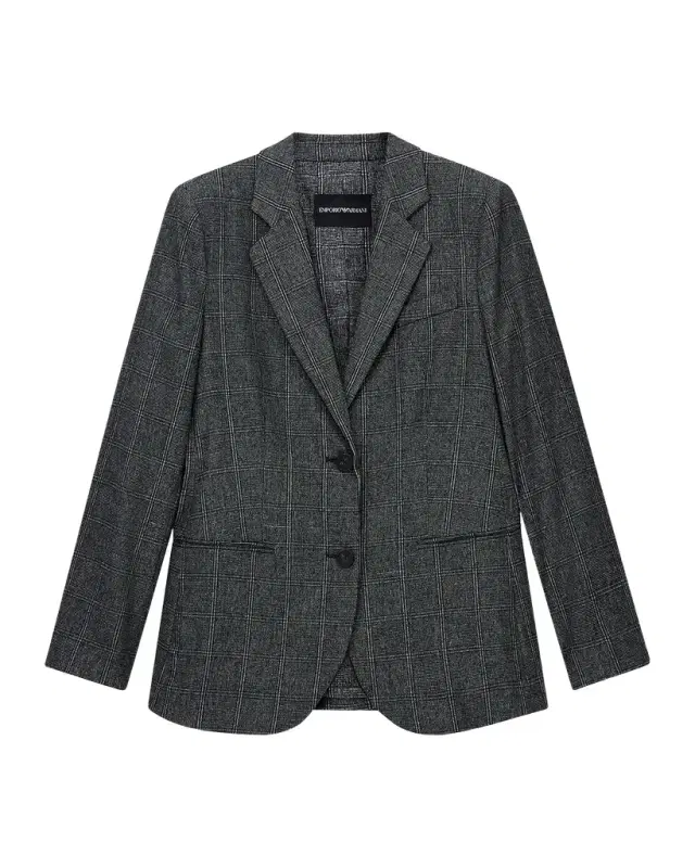 Plaid Notch-Lapel Jacket