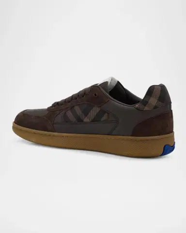 Burberry Men's Terrace Leather, Suede and Check Sneakers | Thumbnail 2