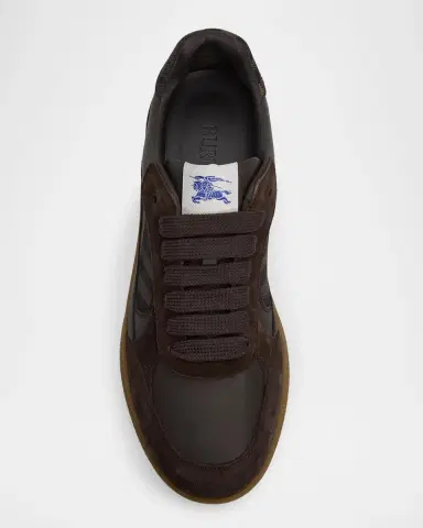 Burberry Men's Terrace Leather, Suede and Check Sneakers | Thumbnail 4
