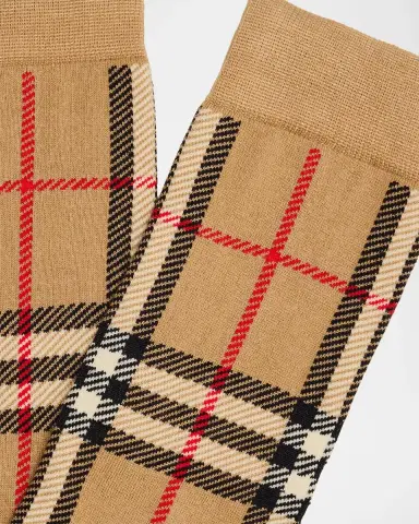 Burberry Men's Check Crew Socks | Thumbnail 2 Burberry Men's Check Crew Socks | Thumbnail 2