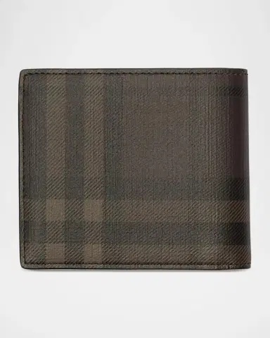Burberry Men's Check Canvas Bifold Wallet | Thumbnail 3 Burberry Men's Check Canvas Bifold Wallet | Thumbnail 3