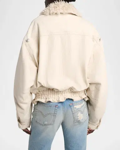 Isabel Marant Valineo Sherpa-Lined Denim Jacket | Thumbnail 3 Isabel Marant Valineo Sherpa-Lined Denim Jacket | Thumbnail 3