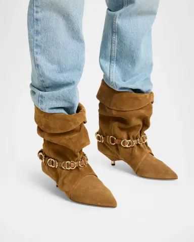 Isabel Marant Edrik Rings 45MM Suede Ankle Boots | Thumbnail 2 Isabel Marant Edrik Rings 45MM Suede Ankle Boots | Thumbnail 2