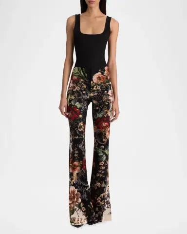 Alice + Olivia Andrew Floral Bootcut Slim-Fit Pants | Thumbnail 2