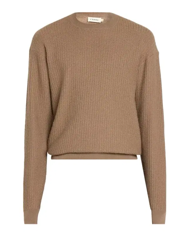 Frame Textured Wool Crewneck Sweater