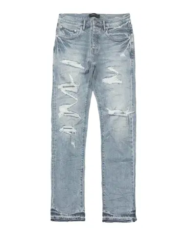 PURPLE Layered Distressed Jeans | Thumbnail 1 PURPLE Layered Distressed Jeans | Thumbnail 1