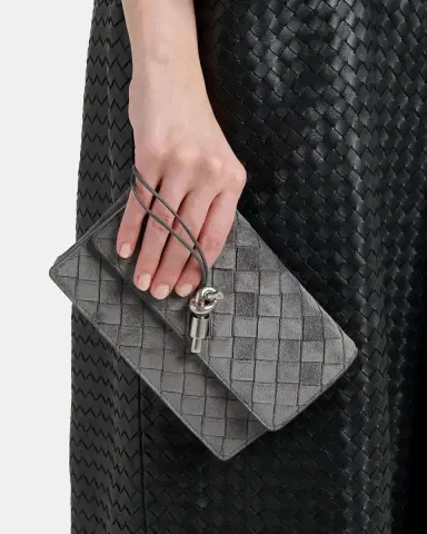 Bottega Veneta Andiamo Suede Wallet-On-Chain | Thumbnail 2