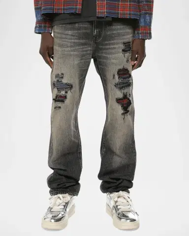 PURPLE Rip & Repair Straight-Leg Jeans | Thumbnail 2