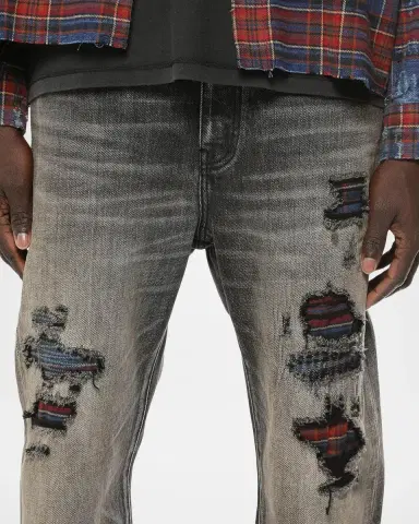 PURPLE Rip & Repair Straight-Leg Jeans | Thumbnail 5