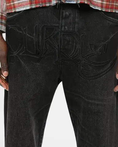 PURPLE P018 Logo Appliqué Wide-Leg Jeans | Thumbnail 4