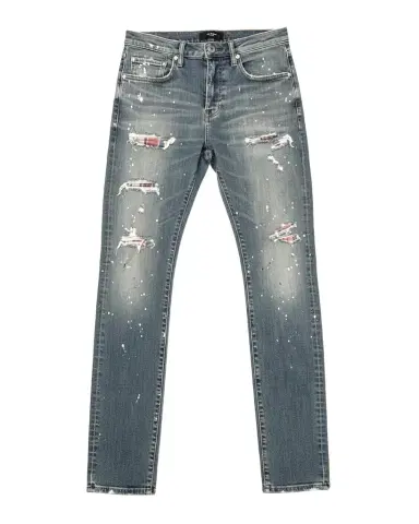 PURPLE Paint Repair Skinny Jeans | Thumbnail 1 PURPLE Paint Repair Skinny Jeans | Thumbnail 1