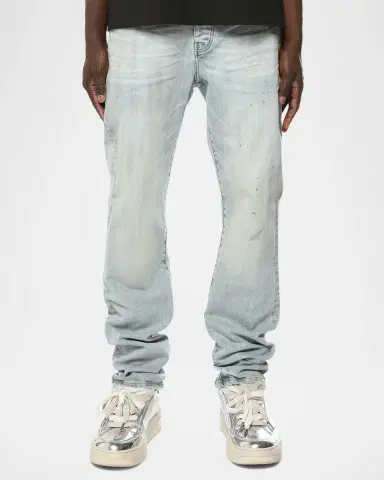 PURPLE Men's Hwt Texture Relaxed Straight-Leg Jeans | Thumbnail 3