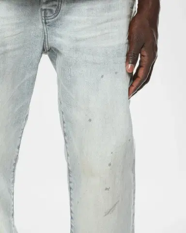 PURPLE Men's Hwt Texture Relaxed Straight-Leg Jeans | Thumbnail 4