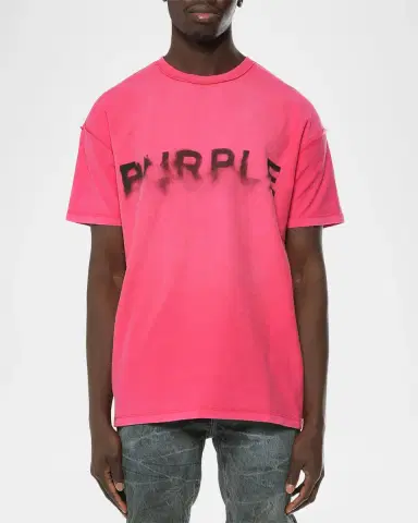 PURPLE Men's Textured Logo T-Shirt | Thumbnail 3