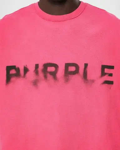 PURPLE Men's Textured Logo T-Shirt | Thumbnail 4