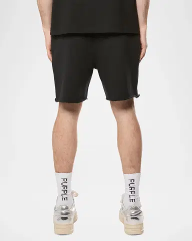 PURPLE Men's Paint Overlay Heavyweight Fleece Shorts | Thumbnail 2