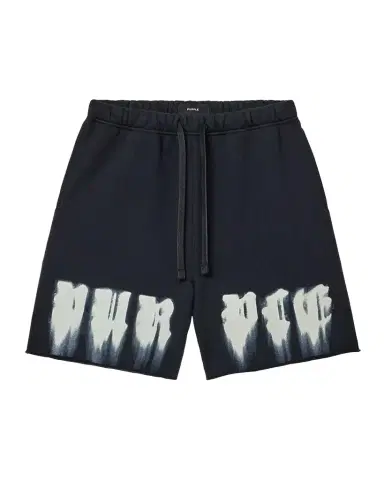PURPLE Men's Paint Overlay Heavyweight Fleece Shorts | Thumbnail 1