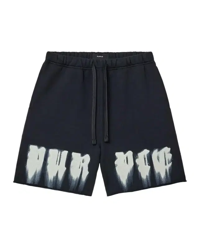 PURPLE Men's Paint Overlay Heavyweight Fleece Shorts