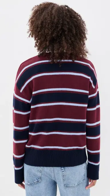 RAILS Paxton Polo Sweater Boysenberry Stripe L | Thumbnail 3