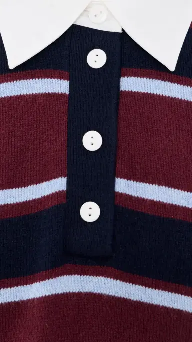 RAILS Paxton Polo Sweater Boysenberry Stripe L | Thumbnail 6
