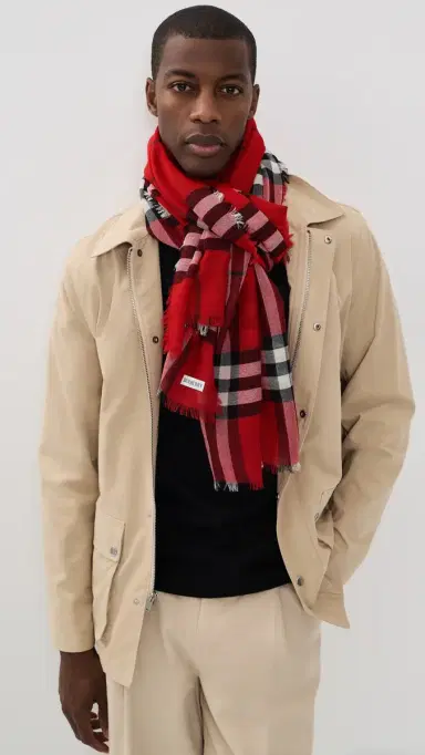 Burberry Wide Check Wool Scarf | Thumbnail 4
