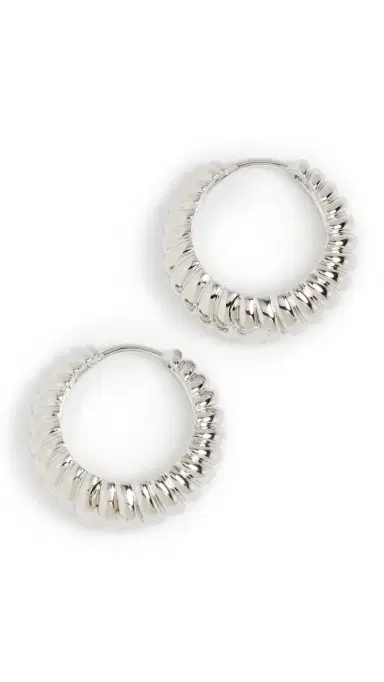 Luv AJ The Ridged Marbella Hoops | Thumbnail 5