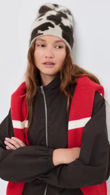 Guest In Residence Grizzly Cowhide Beanie | Thumbnail 3