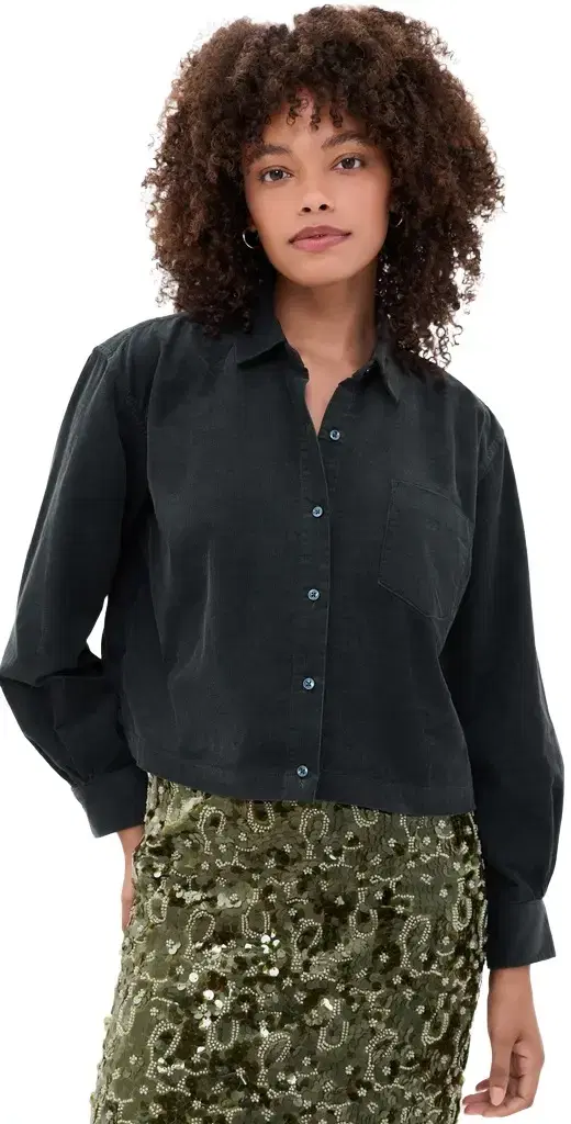 Birds of Paradis Nessa Button Down Shirt Deep Teal L