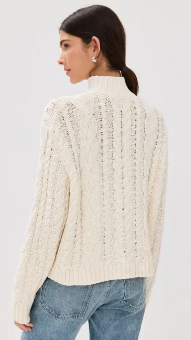 Jenni Kayne Cotton Cable Half Zip | Thumbnail 3 Jenni Kayne Cotton Cable Half Zip | Thumbnail 3