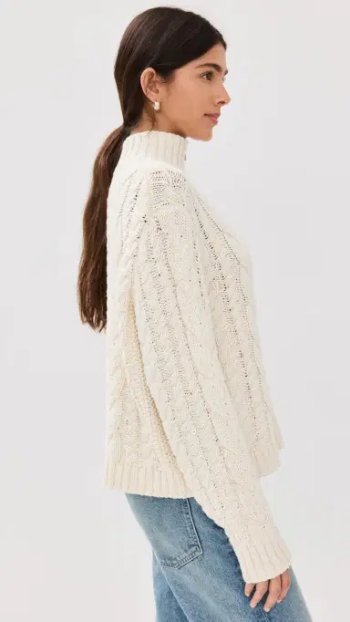 Jenni Kayne Cotton Cable Half Zip | Thumbnail 4 Jenni Kayne Cotton Cable Half Zip | Thumbnail 4