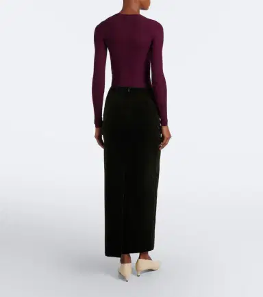 Jil Sander Cotton velvet maxi skirt | Thumbnail 2