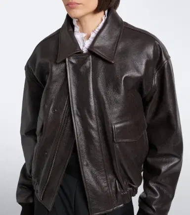 Lemaire Shearling-trimmed leather blouson jacket | Thumbnail 3 Lemaire Shearling-trimmed leather blouson jacket | Thumbnail 3