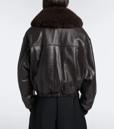Lemaire Shearling-trimmed leather blouson jacket | Thumbnail 6 Lemaire Shearling-trimmed leather blouson jacket | Thumbnail 6