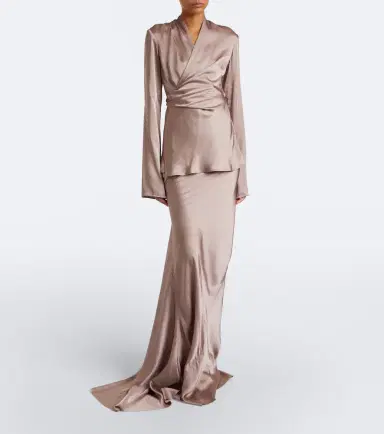 Rick Owens Laura draped satin top | Thumbnail 6