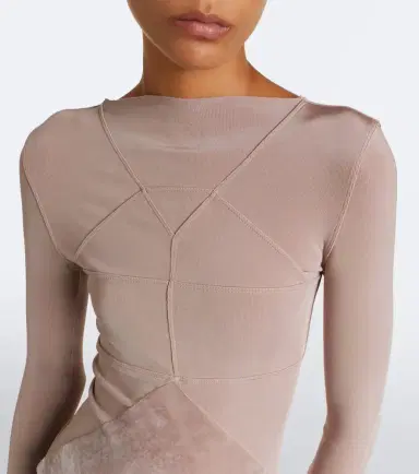Rick Owens Combo tulle-trimmed jersey and velvet gown | Thumbnail 2 Rick Owens Combo tulle-trimmed jersey and velvet gown | Thumbnail 2