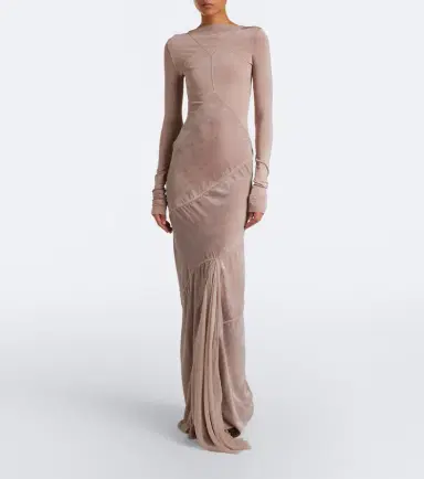 Rick Owens Combo tulle-trimmed jersey and velvet gown | Thumbnail 6 Rick Owens Combo tulle-trimmed jersey and velvet gown | Thumbnail 6