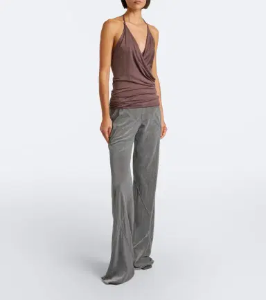 Rick Owens Bias velvet wide-leg pants | Thumbnail 4