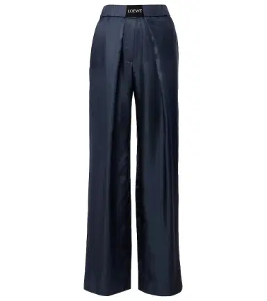 Loewe Logo silk wide-leg pants | Thumbnail 1 Loewe Logo silk wide-leg pants | Thumbnail 1