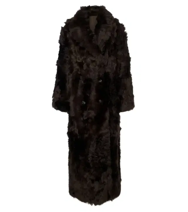 Double-breasted shearling coat