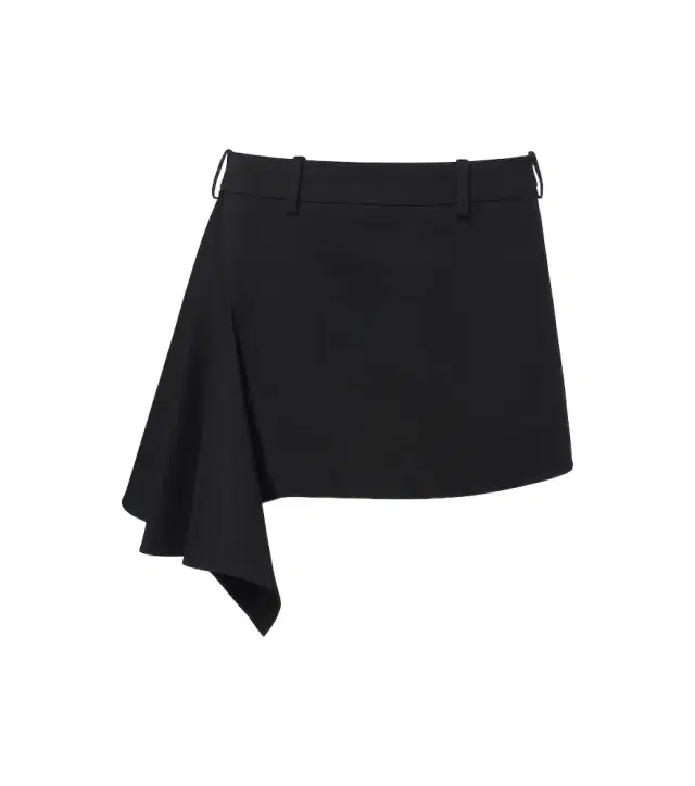 Draped wool miniskirt