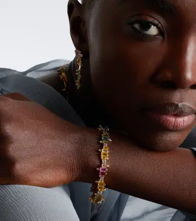 Suzanne Kalan Bold Burst 18kt gold tennis bracelet with sapphires and diamonds | Thumbnail 2 Suzanne Kalan Bold Burst 18kt gold tennis bracelet with sapphires and diamonds | Thumbnail 2