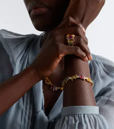 Suzanne Kalan Bold Burst 18kt gold tennis bracelet with sapphires and diamonds | Thumbnail 3 Suzanne Kalan Bold Burst 18kt gold tennis bracelet with sapphires and diamonds | Thumbnail 3