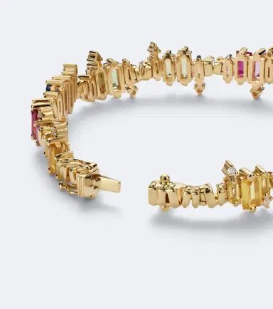 Suzanne Kalan Bold Burst 18kt gold tennis bracelet with sapphires and diamonds | Thumbnail 4 Suzanne Kalan Bold Burst 18kt gold tennis bracelet with sapphires and diamonds | Thumbnail 4