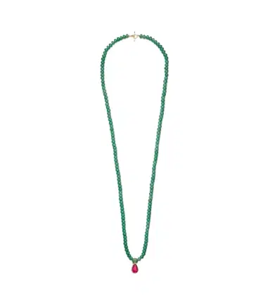 Octavia Elizabeth 18kt gold beaded necklace with aventurines and tourmaline | Thumbnail 1