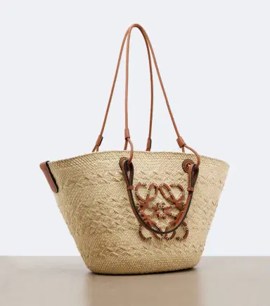 Loewe Anagram Medium leather-trimmed basket bag | Thumbnail 3